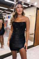 Load image into Gallery viewer, Glitter Fuchsia Tight Off-the-Shoulder Corset Short Party Dress