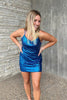 Load image into Gallery viewer, Royal Blue Tight Sequins Backless Party Dress