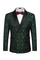 Load image into Gallery viewer, Jacquard Black 2 Piece Double Breasted Men Prom Suits with Pockets