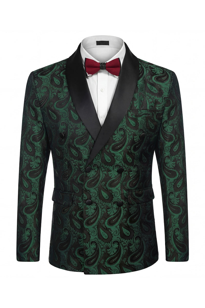 Load image into Gallery viewer, Jacquard Black 2 Piece Double Breasted Men Prom Suits with Pockets