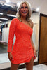 Load image into Gallery viewer, Blue Sequins Party Dress with Sleeves