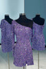 Load image into Gallery viewer, Blue Sequins Party Dress with Sleeves