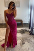 Load image into Gallery viewer, Sparkly Blue Sweetheart Sequins Bodycon Long Corset Prom Dress with Beading