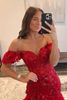 Load image into Gallery viewer, Navy A Line Off the Shoulder Long Prom Dress with Lace