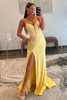 Load image into Gallery viewer, Glitter Black Corset Spaghetti Straps Mermaid Long Prom Dress with Slit