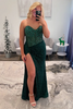 Load image into Gallery viewer, Sparkly Blue Sweetheart Sequins Bodycon Long Corset Prom Dress with Beading