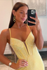 Load image into Gallery viewer, Glitter Black Corset Spaghetti Straps Mermaid Long Prom Dress with Slit
