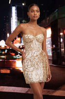 Load image into Gallery viewer, Silver Sparkly Sequin Corset Ruched Tight Short Cocktail Dress