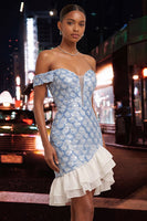 Load image into Gallery viewer, Sparkly Sequin Green Tight Short Ruffled Cocktail Dress