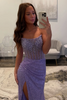 Load image into Gallery viewer, Sparkly Strapless Gold Mermaid Long Prom Dress with Slit