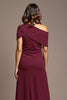 Load image into Gallery viewer, Burgundy Sheath Satin Maxi Mother of the Bride Dress with Slit