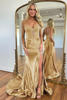 Load image into Gallery viewer, Fuchsia Mermaid Satin Sweetheart Corset Long Prom Dress with Slit