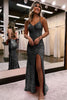 Load image into Gallery viewer, Sparkly Orange Open Back Sequins Long Prom Dress with Slit