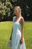 Load image into Gallery viewer, White Scoop Neck A Line Maxi Birthday Dress