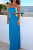 Load image into Gallery viewer, Sky Blue Cut Out Strapless Sheath Maxi Formal Dress