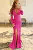 Load image into Gallery viewer, Mermaid Glitter Navy Sequins Mesh Evening Dress Backless Prom Dress