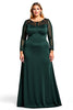 Load image into Gallery viewer, Elegant Dark Green A Line Satin Plus Size Long Mother of the Bride Dress