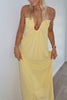 Load image into Gallery viewer, Yellow A Line Strapless Maxi Prom Dress
