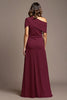 Load image into Gallery viewer, Burgundy Sheath Satin Maxi Mother of the Bride Dress with Slit