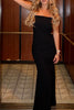 Load image into Gallery viewer, Simple Black Mermaid Strapless Maxi Prom Dress