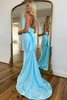 Load image into Gallery viewer, Orange Mermaid Halter Satin Prom Dress