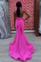 Load image into Gallery viewer, Orange Mermaid Halter Satin Prom Dress