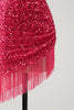 Load image into Gallery viewer, Glitter Fuchsia Sequins Halter Tight Short Prom Dress with Tassels