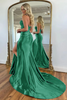 Load image into Gallery viewer, Fuchsia Mermaid Satin Sweetheart Corset Long Prom Dress with Slit