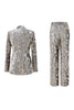 Load image into Gallery viewer, Sparkly 2 Piece Grey Peak Lapel Floral Women Prom Suits with Sequins