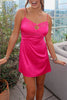 Load image into Gallery viewer, Sparkly Fuchsia Satin Bodycon Mini Birthday Dress with Lace