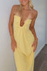 Load image into Gallery viewer, Yellow A Line Strapless Maxi Prom Dress