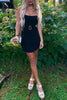 Load image into Gallery viewer, Black Bodycon Strapless Mini Birthday Dress with Belt