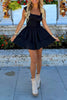 Load image into Gallery viewer, Simple Black A-Line Square Neck Mini Birthday Dress