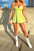 Load image into Gallery viewer, Green A Line Spaghetti Straps Mini Corset Birthday Dress