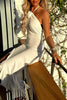Load image into Gallery viewer, White Sheath Halter High-Low Ruffled Maxi Birthday Dress with 3D Flower