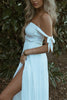 Load image into Gallery viewer, Simple White Sheath Off The Shoulder Maxi Prom Dress