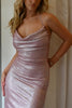 Load image into Gallery viewer, Glitter Pink Halter Ruched Mermaid Long Formal Dress