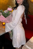 Load image into Gallery viewer, Sparkly White Sequins Ruched Backless Mini Dress with Sleeves