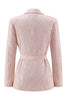 Load image into Gallery viewer, 2 Piece Sparkly Pink Sequin Pencil Midi Prom Suits with Sash