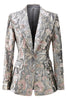 Load image into Gallery viewer, Sparkly 2 Piece Grey Peak Lapel Floral Women Prom Suits with Sequins