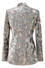 Load image into Gallery viewer, Sparkly 2 Piece Grey Peak Lapel Floral Women Prom Suits with Sequins