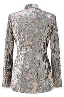 Load image into Gallery viewer, Sparkly 2 Piece Grey Peak Lapel Floral Women Prom Suits with Sequins