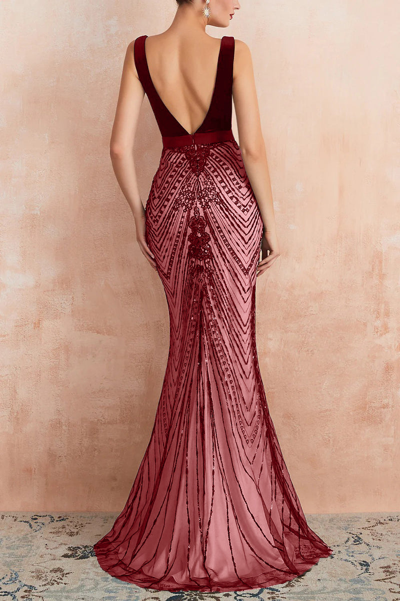 Load image into Gallery viewer, Sparkly Mermaid Sequins Black Long Prom Dress