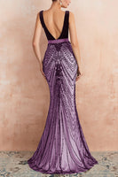 Load image into Gallery viewer, Sparkly Mermaid Sequins Black Long Prom Dress