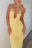 Load image into Gallery viewer, Yellow A Line Strapless Maxi Prom Dress