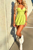 Load image into Gallery viewer, Green A Line Spaghetti Straps Mini Corset Birthday Dress