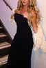 Load image into Gallery viewer, Simple Black Mermaid Strapless Maxi Prom Dress