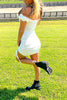 Load image into Gallery viewer, White Off The Shoulder Bodycon Ruched Mini Party Dress