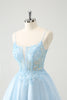 Load image into Gallery viewer, Glitter Blush A-line Tulle Short Prom Dress with Flowers