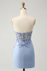 Load image into Gallery viewer, Glitter Lilac Sequined Tight Strapless Corset Party Dress